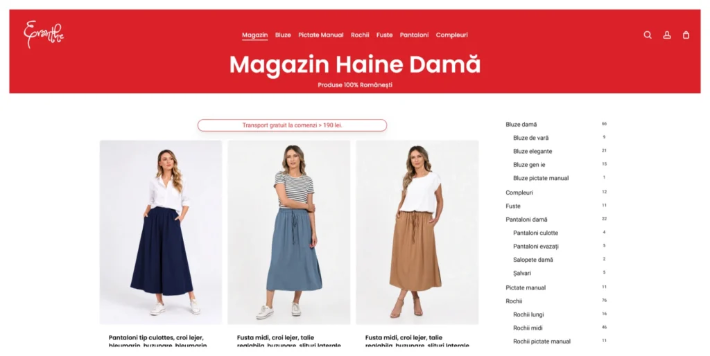 Eranthe Fashion online store product collection
